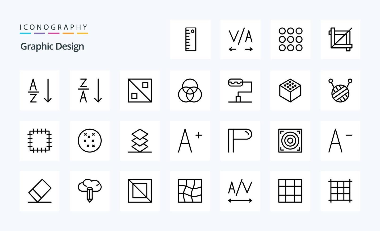 25 Designlinien-Icon-Pack vektor