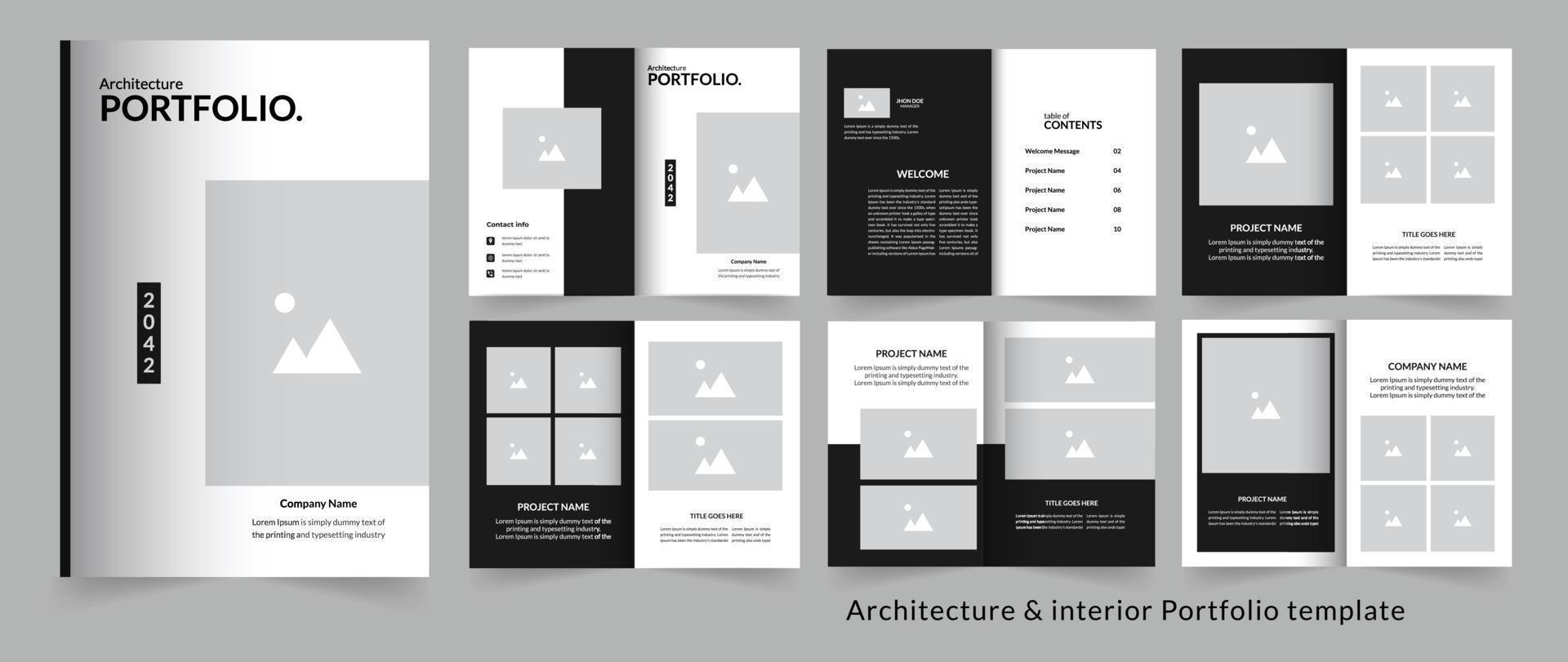 Architekturportfolio oder Designvorlage für Innenportfolios vektor