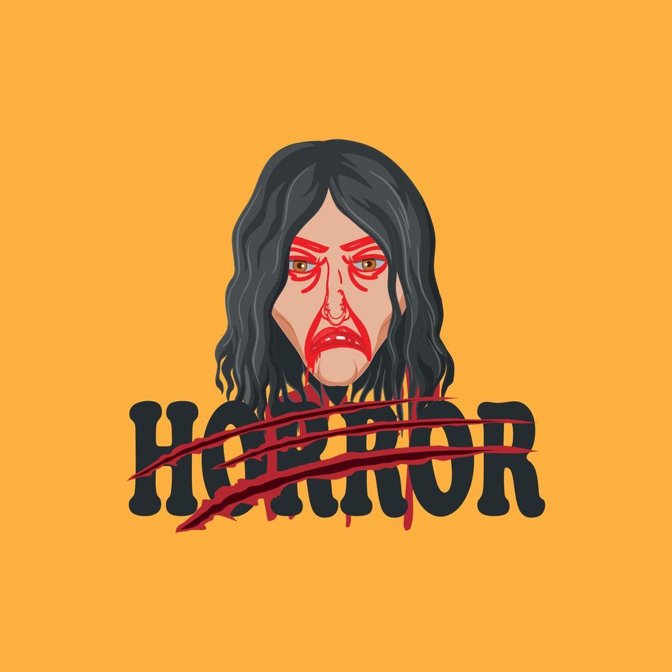 Horror, fröhliche Halloween-T-Shirt-Designvorlage vektor