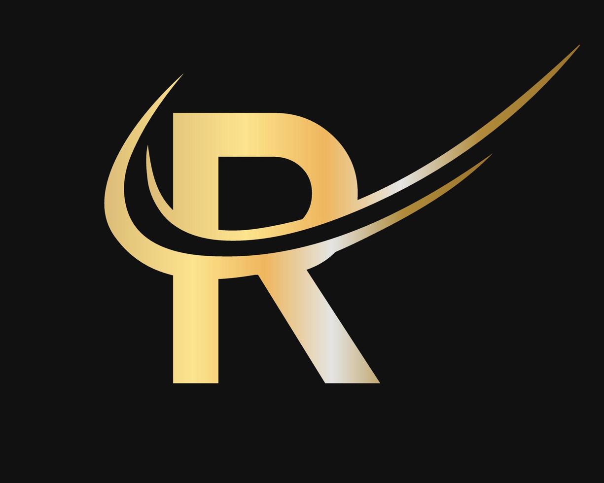 anfängliches monogrammbuchstabe r logo design mit luxuskonzept vektor