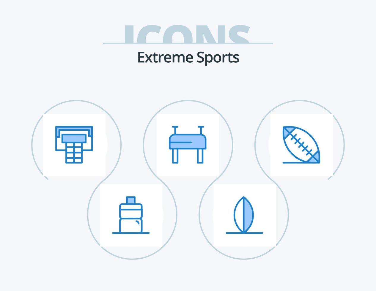 Sport blau Icon Pack 5 Icon Design. . Sport. vektor