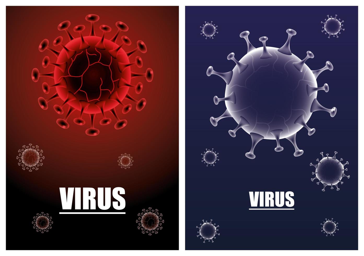 wissenschaftlicher Bannerhintergrundsatz des Coronavirus vektor