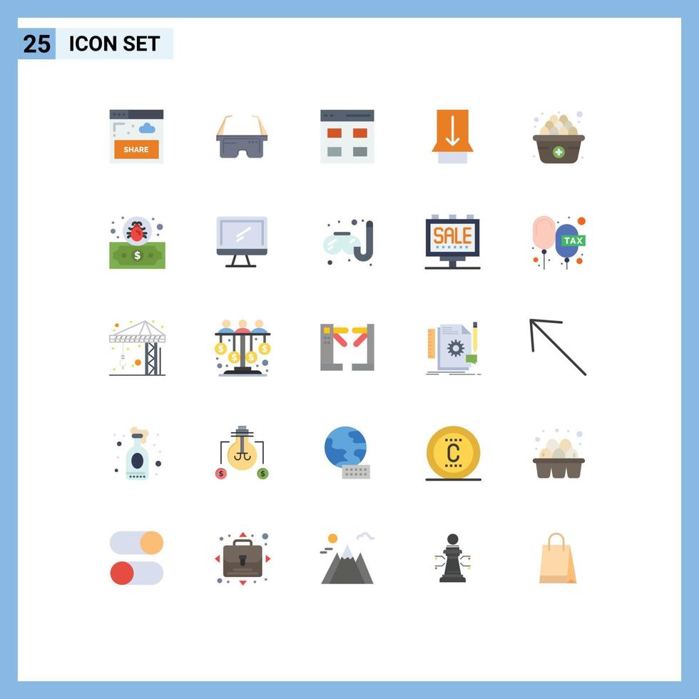 Stock Vector Icon Pack mit 25 Zeilenzeichen und Symbolen zum Hinzufügen von Diät-Kommunikation Touch-Geste editierbare Vektordesign-Elemente