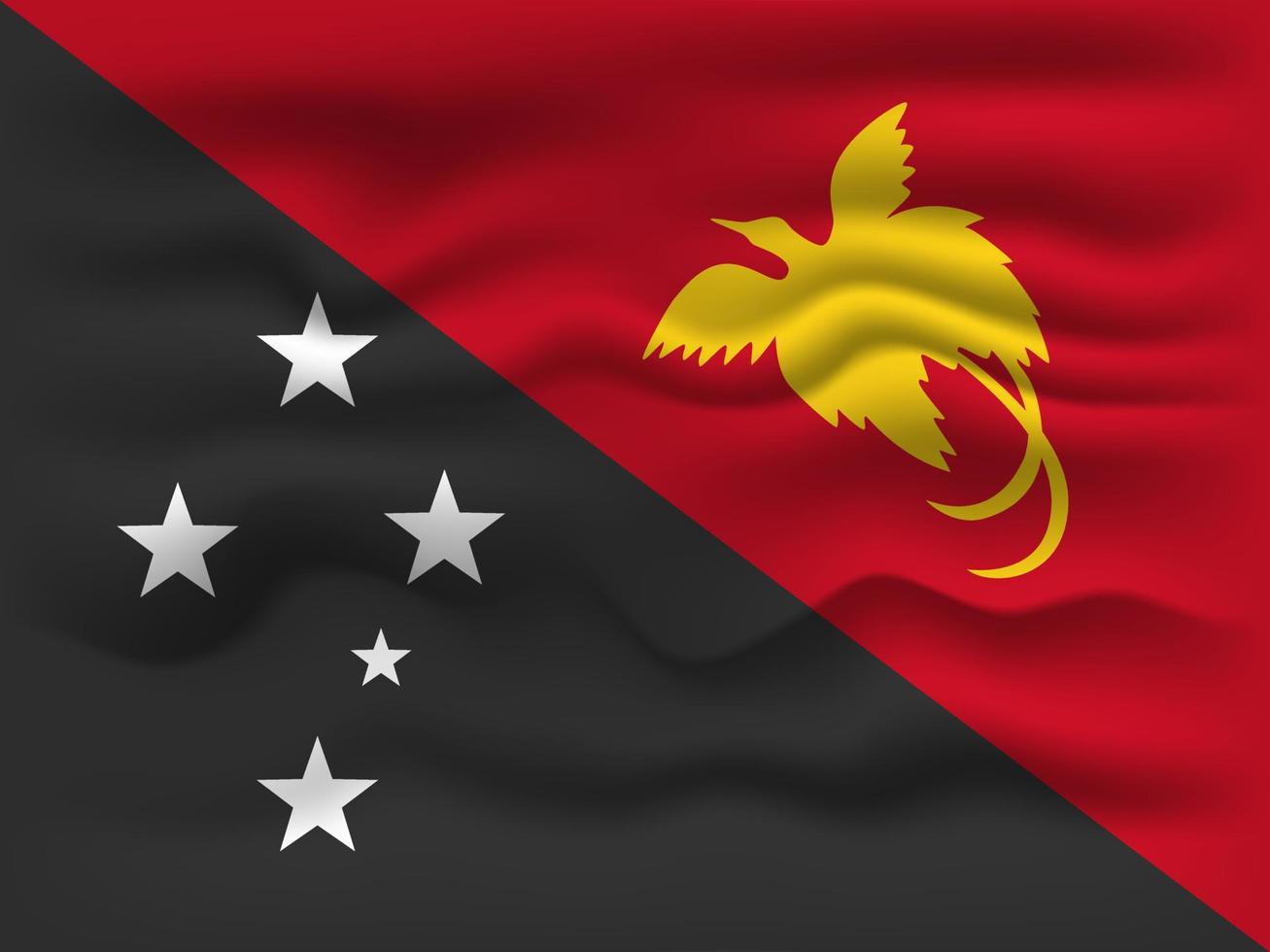 Wehende Flagge des Landes Papua-Neuguinea. Vektor-Illustration. vektor