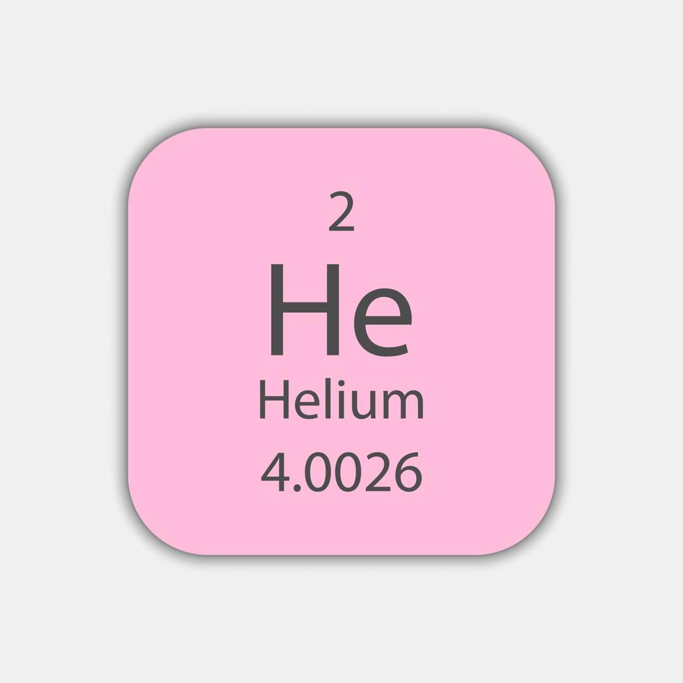 Helium-Symbol. chemisches Element des Periodensystems. Vektor-Illustration. vektor