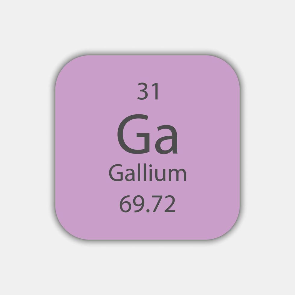 gallium symbol. kemiskt element i det periodiska systemet. vektor illustration.