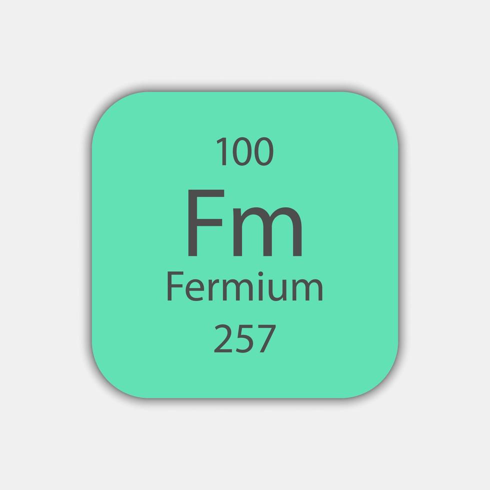 fermium symbol. kemiskt element i det periodiska systemet. vektor illustration.