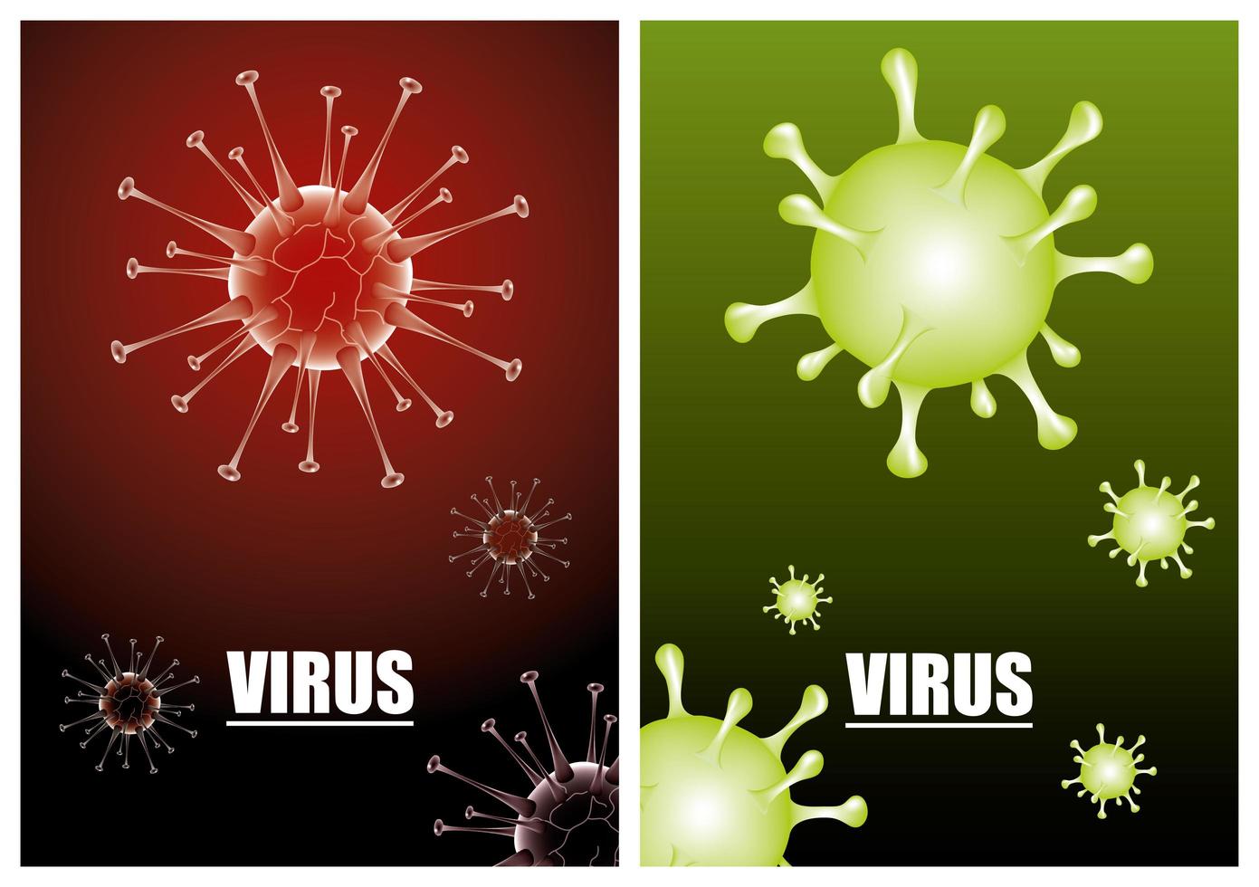 coronavirus vetenskaplig banneruppsättning vektor