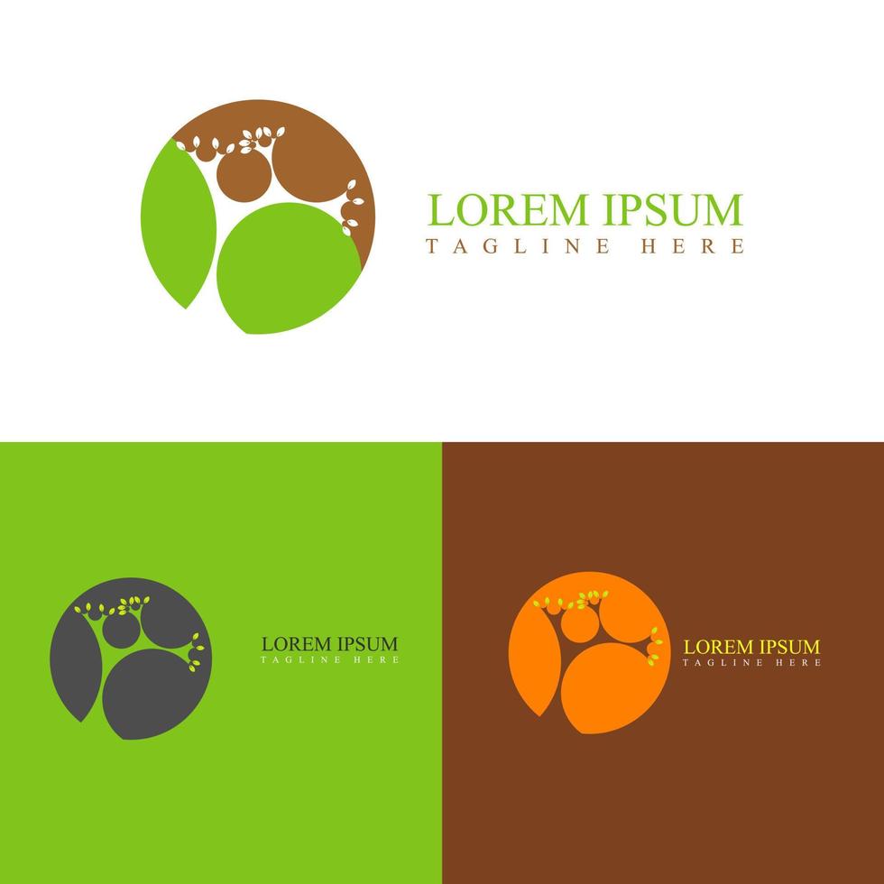 Naturbaum-Logo-Design, grüner Vektor für Firmen- oder Organisationslogo