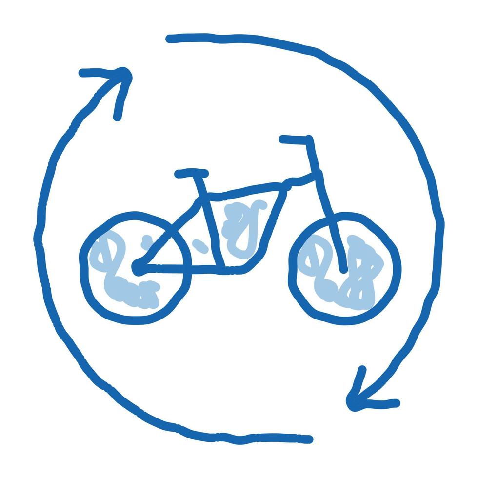 cykel delning tjänster uthyrning klotter ikon hand dragen illustration vektor