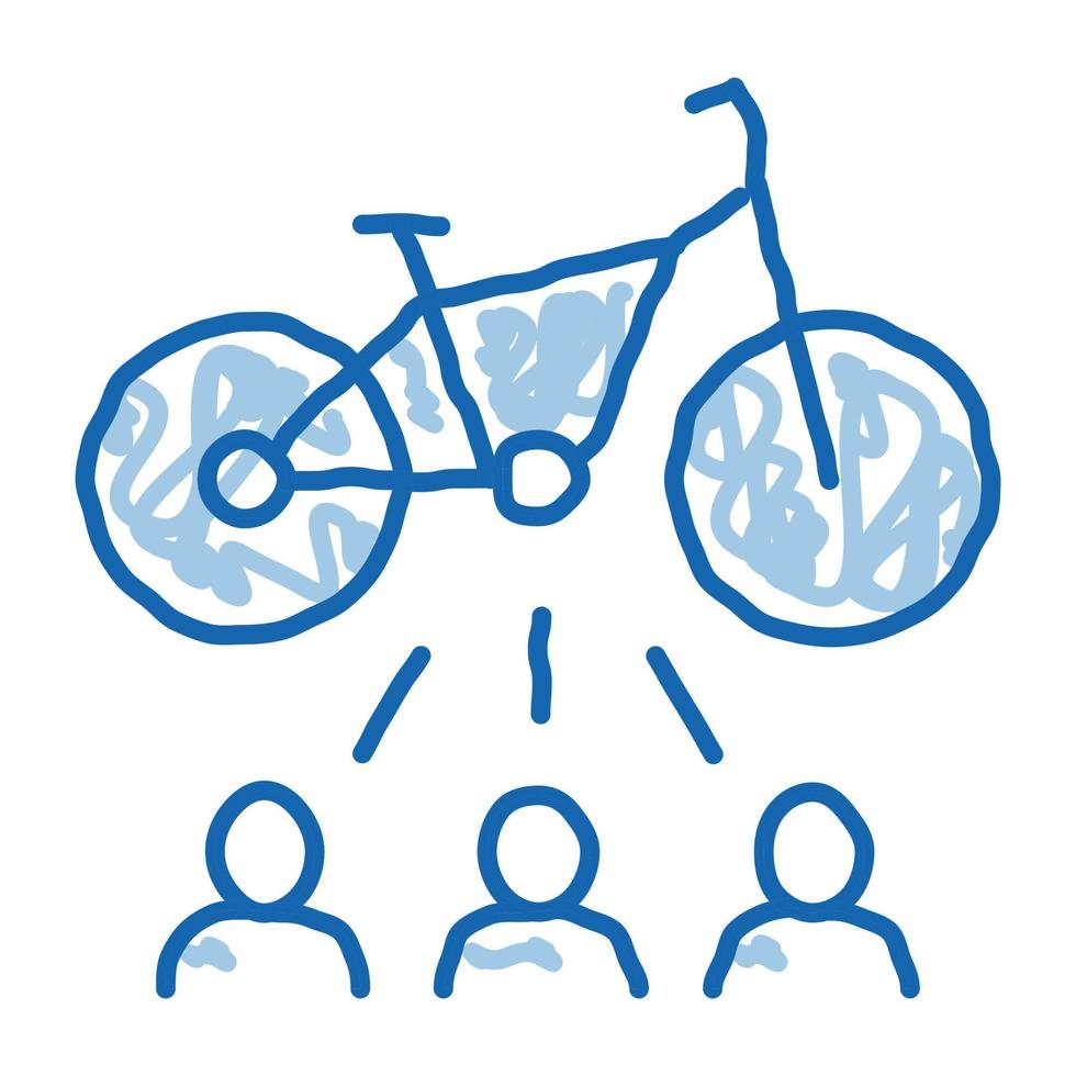 bewerber für ein fahrrad-doodle-symbol handgezeichnete illustration vektor