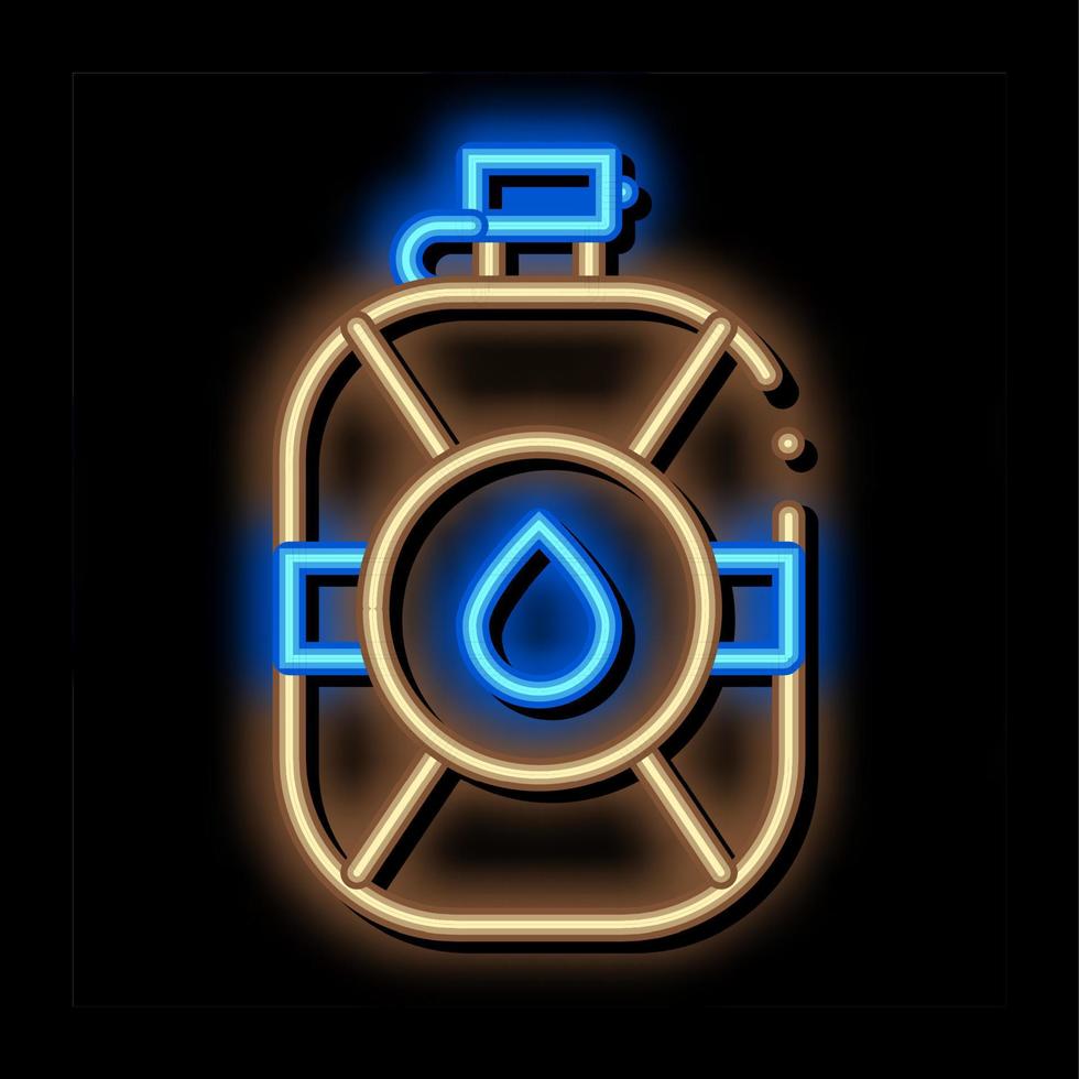 vatten flaska neon glöd ikon illustration vektor