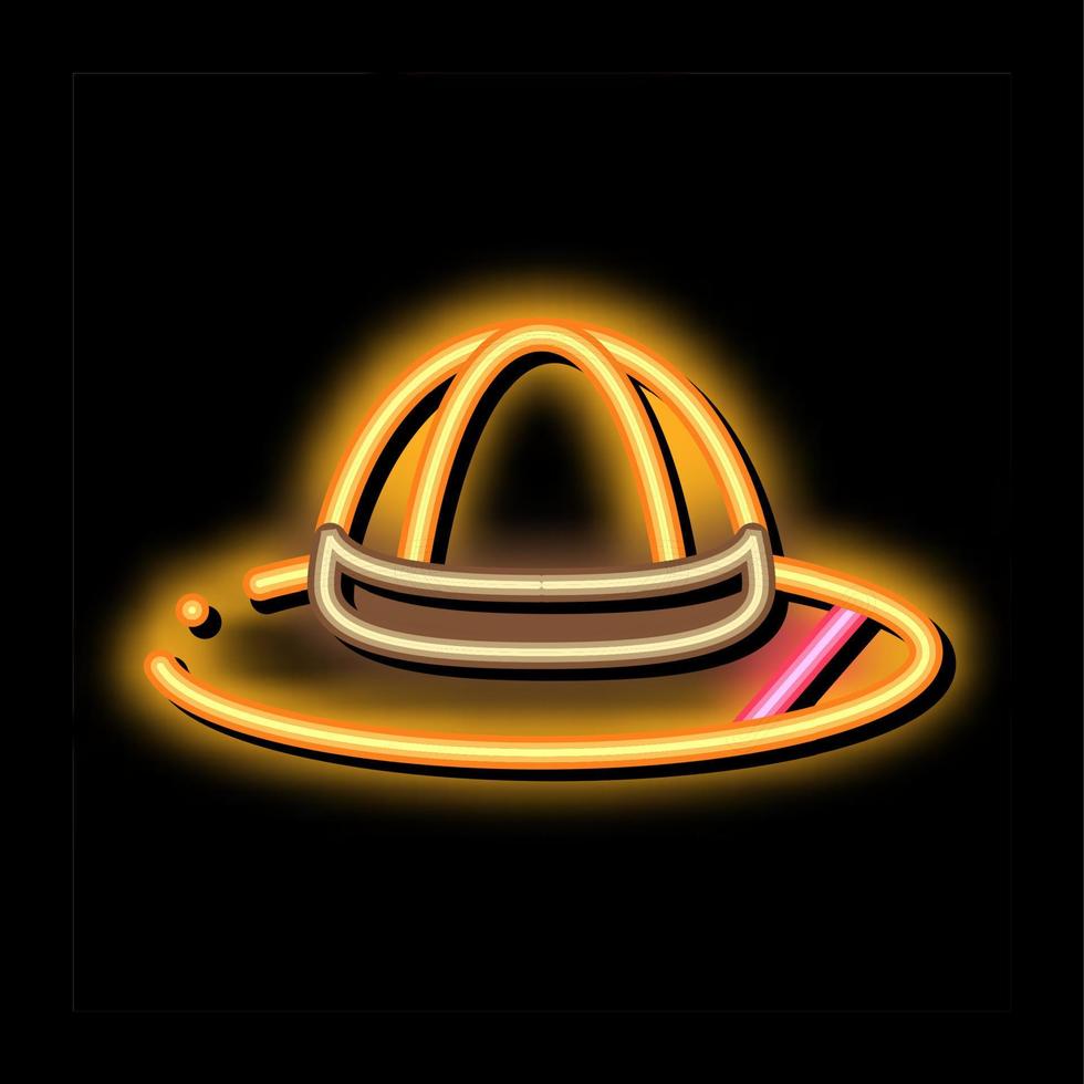 hatt neon glöd ikon illustration vektor