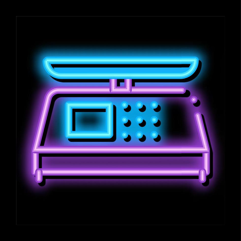 elektronische waage neonglühen symbol illustration vektor