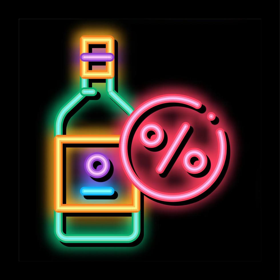 dryck flaska neon glöd ikon illustration vektor