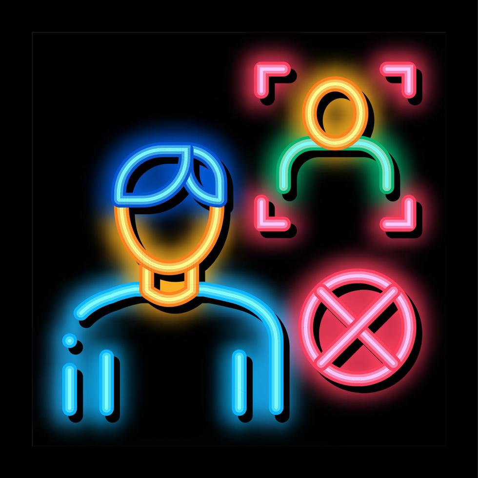 falsk man identitet neon glöd ikon illustration vektor