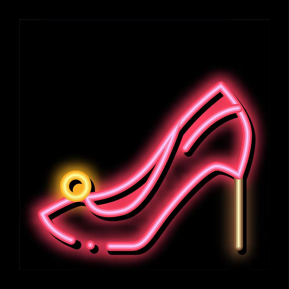 kvinna sko neon glöd ikon illustration vektor