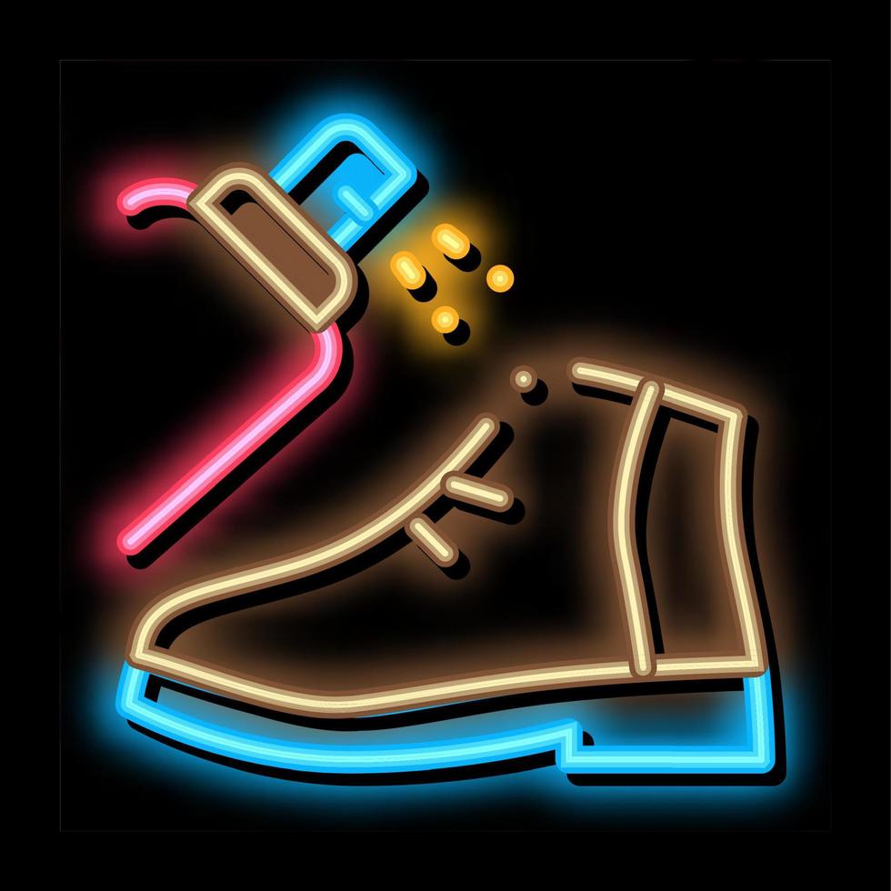 sprühfarbe schuh neonglühen symbol illustration vektor