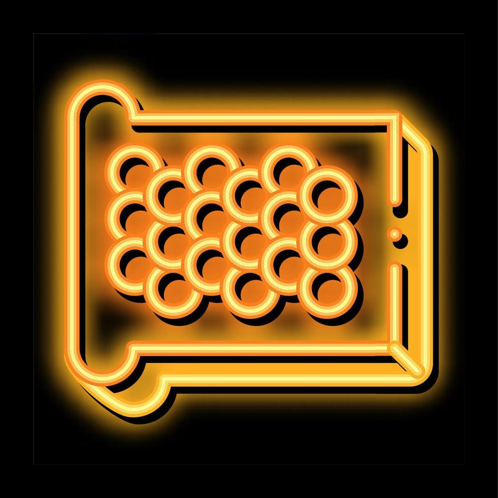 kaviar auf brot neonglühen symbol illustration vektor