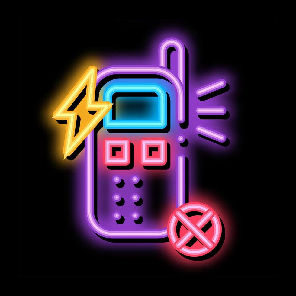 kaputtes telefon neonglühen symbol illustration vektor