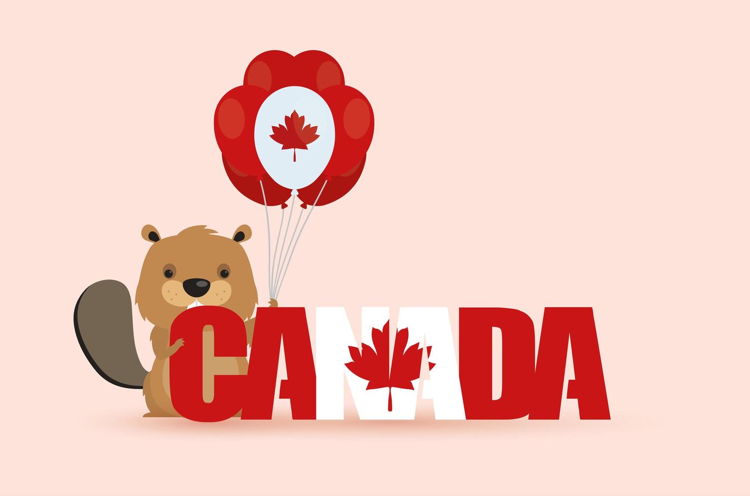 Happy Canada Day Feier Banner mit Biber vektor