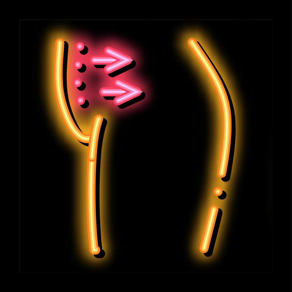 abdominal fettsugning neon glöd ikon illustration vektor