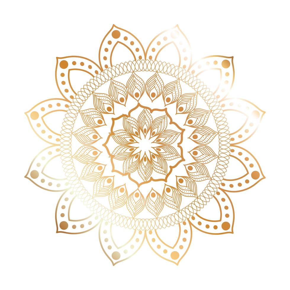 Mandala Goldblumenform Design vektor