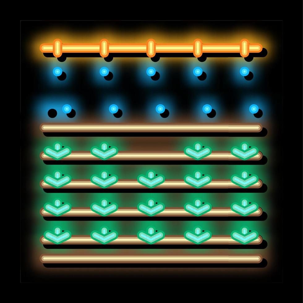 bewässerung garten neonglühen symbol illustration vektor