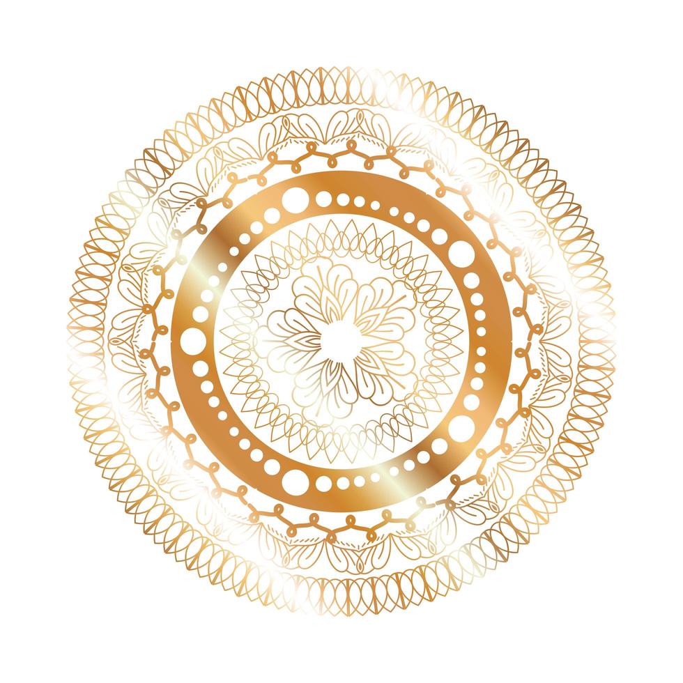 Mandala Goldblumenform Design vektor