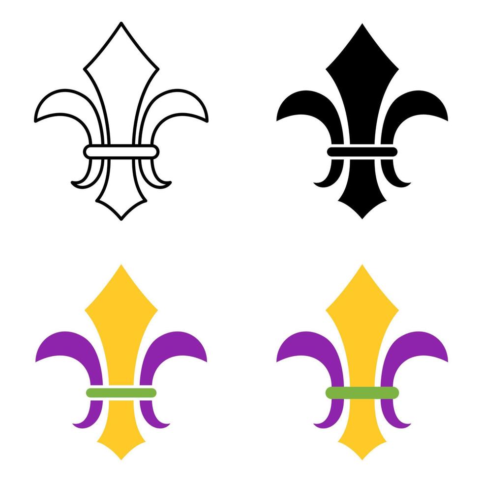 Fleur de Lis im flachen Stil isoliert vektor