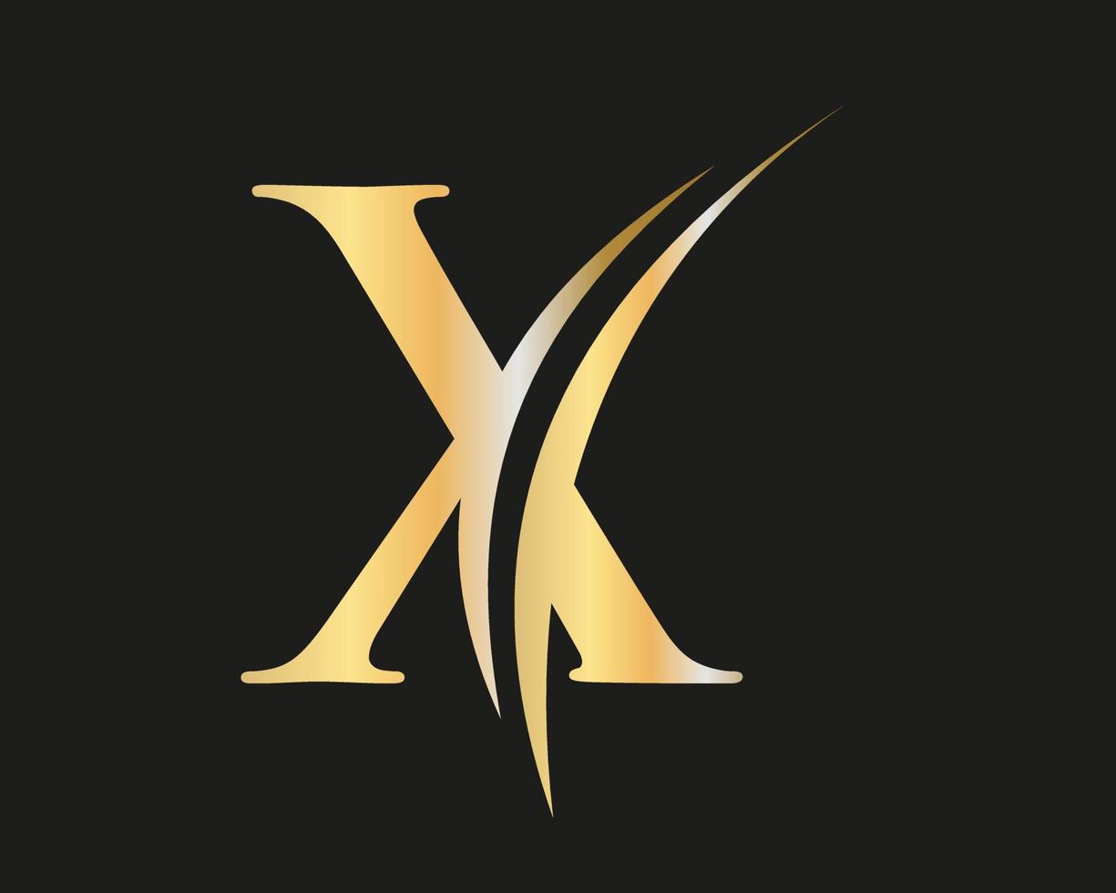 anfängliches monogrammbuchstabe x-logo mit luxuskonzept vektor