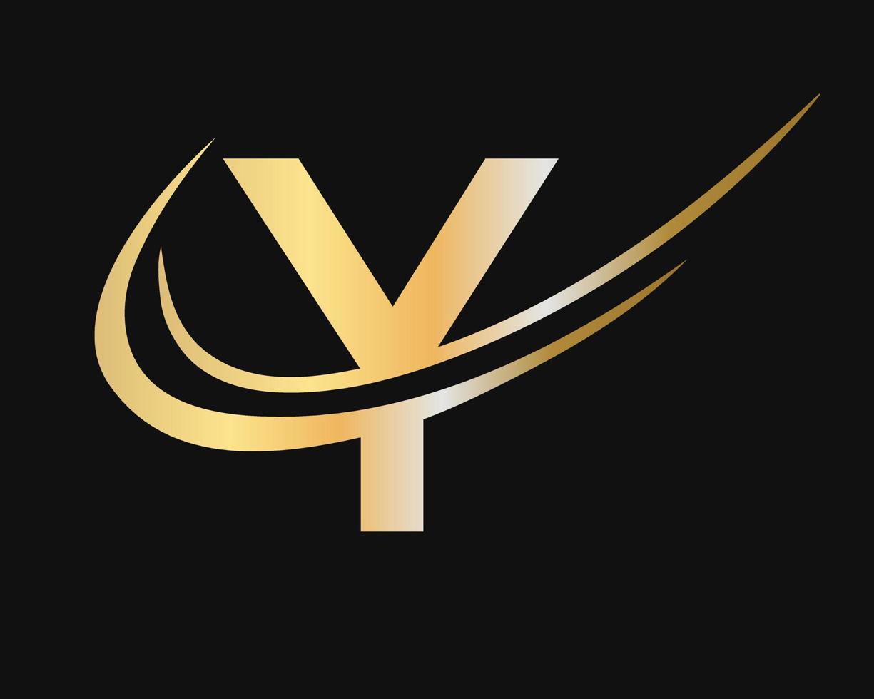 anfängliches monogrammbuchstabe y-logo-design mit luxuskonzept vektor