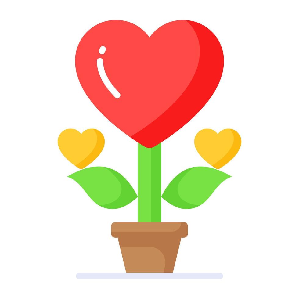 ett Fantastisk ikon av kärlek växt i trendig stil vektor