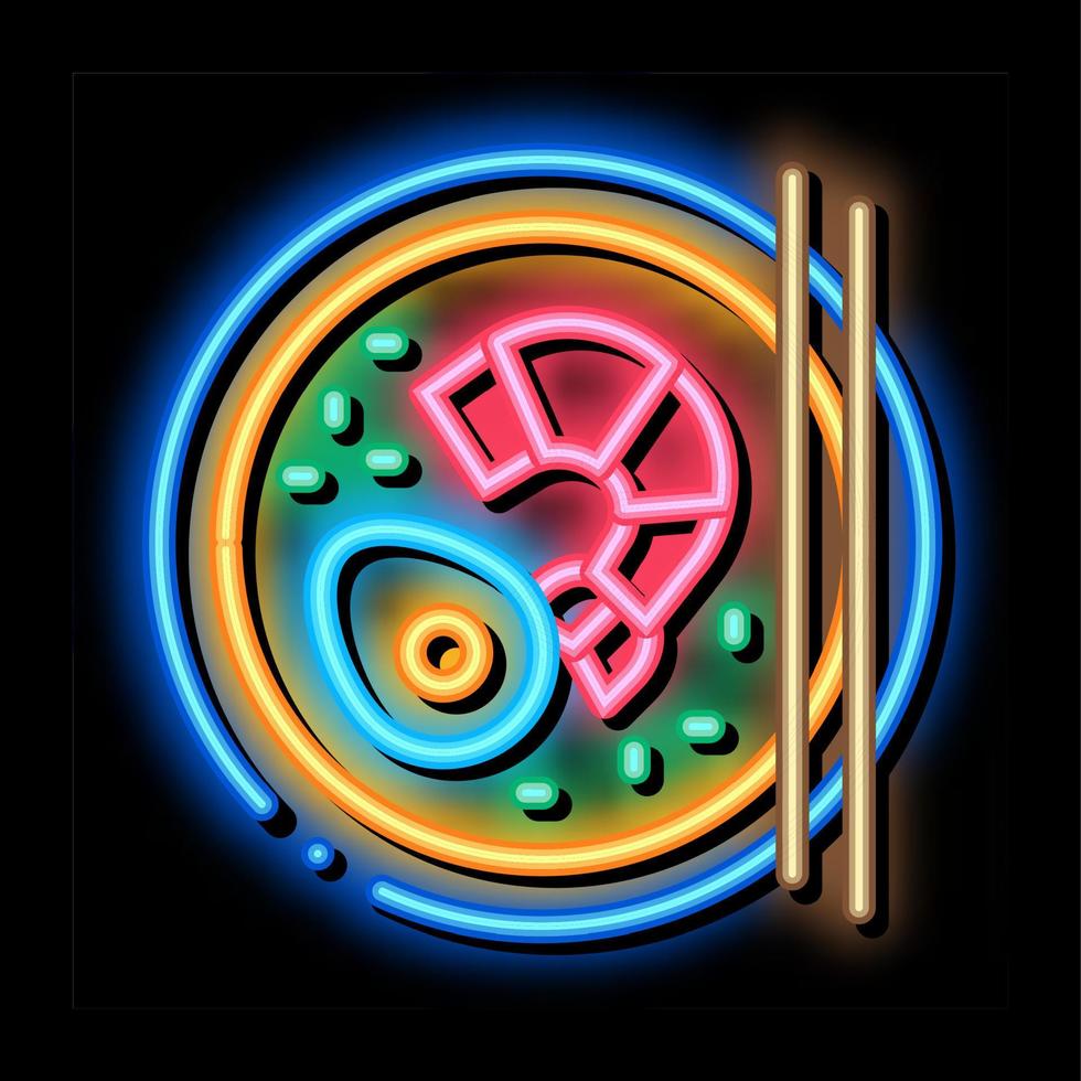 Meeresfrüchte-Platte Neon-Glow-Symbol-Illustration vektor