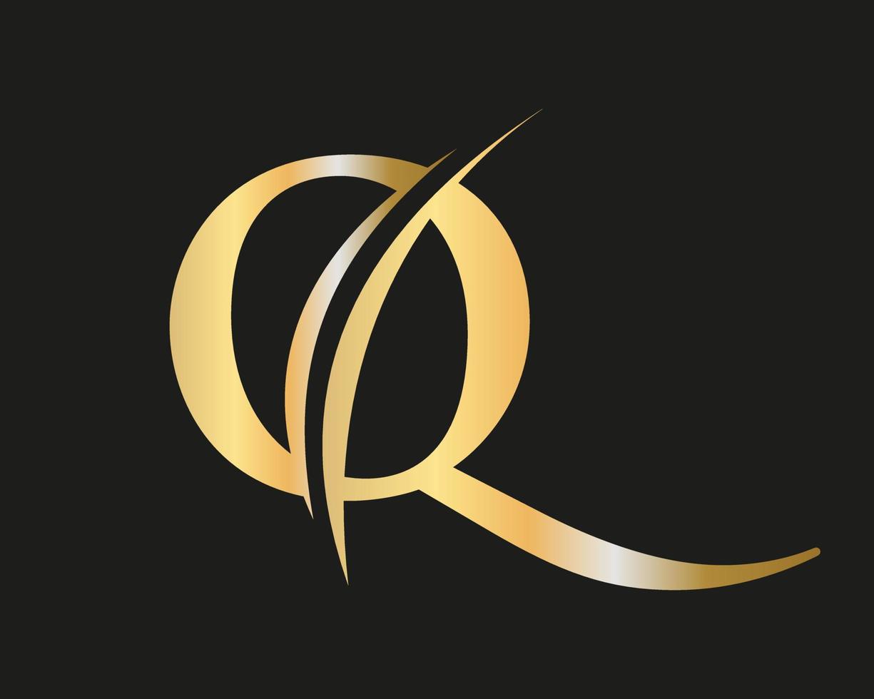 första monogram brev q logotyp med lyx begrepp vektor