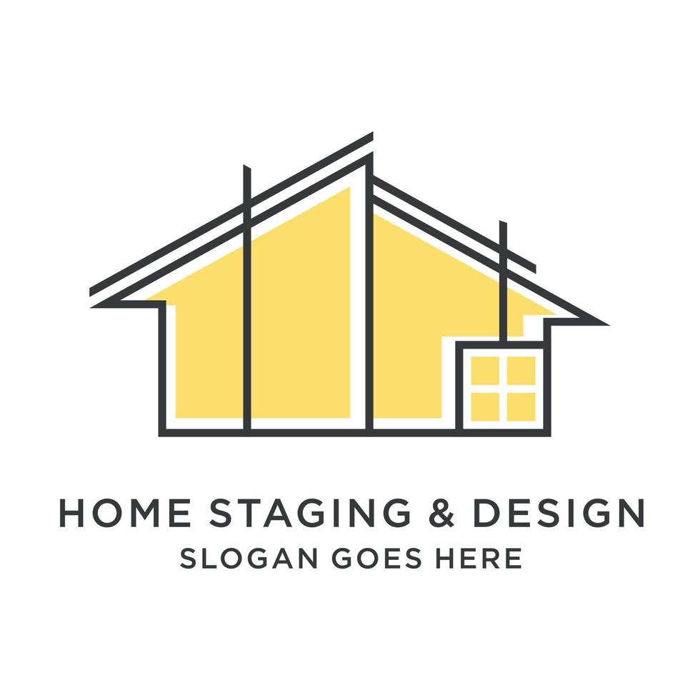 immobilien logo builder logo dachkonstruktion logo design template vector illustration