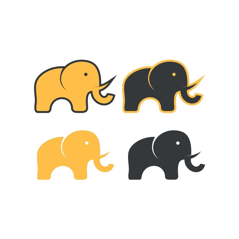 illustration av elefant logotyp uppsättning vektor