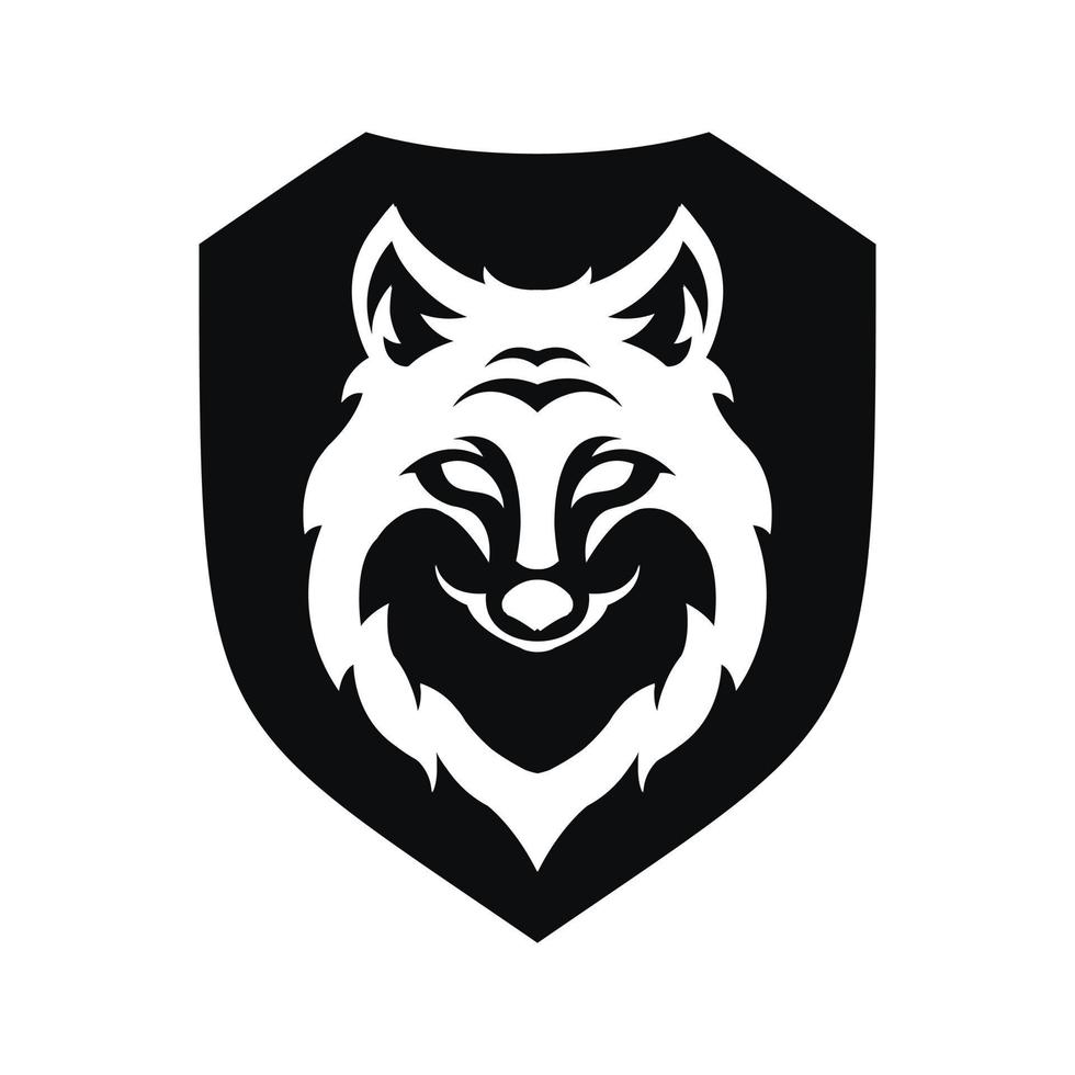 wolfskopf, schwarz, logo, symbol, design, vektor, illustration, mit, schild vektor