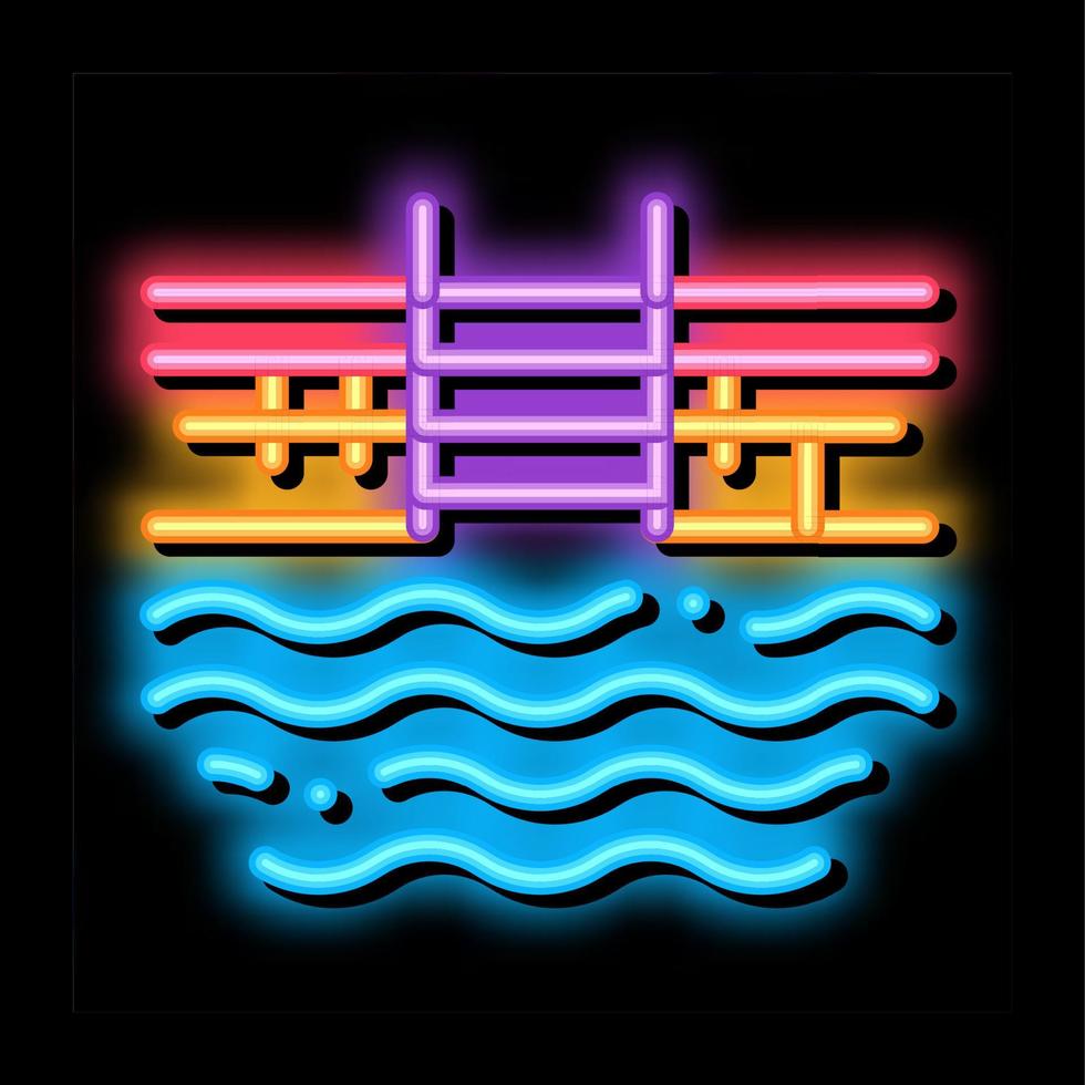 vatten slå samman neon glöd ikon illustration vektor