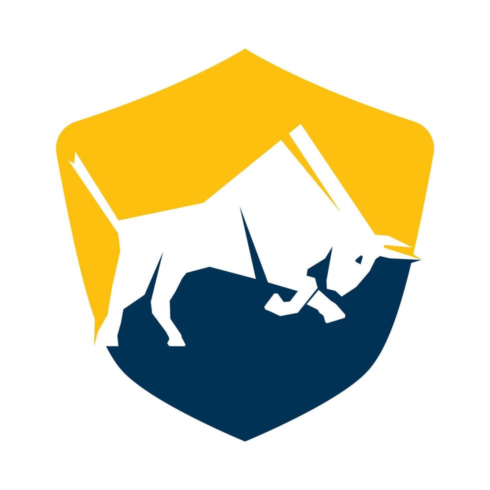 Bull Butting-Logo-Design. moderner Stier-Logo-Vektor. vektor