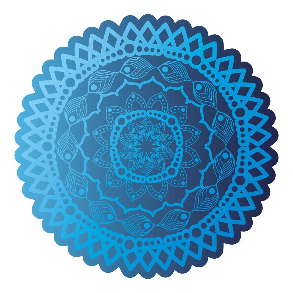 Mandala von dunkelblauer Farbe vektor