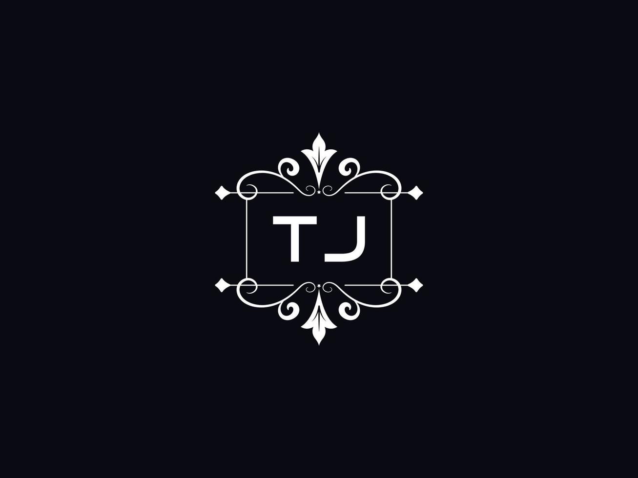 professionelles tj-logo, minimalistisches tj-luxus-logo-briefdesign vektor