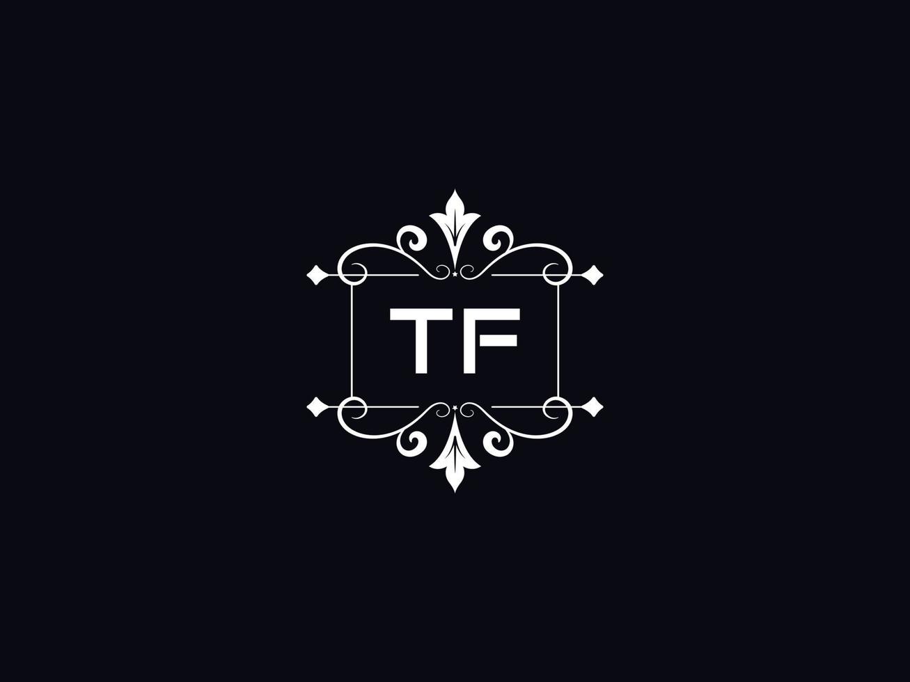professionell tf logotyp, minimalistisk tf lyx logotyp brev design vektor