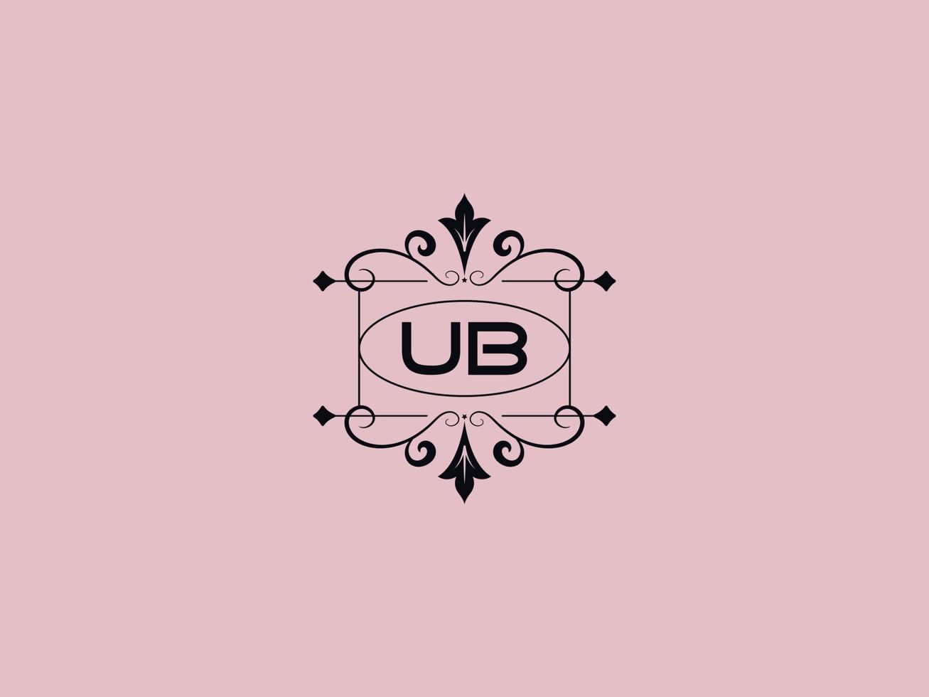 kreatives ub-logo-symbol, stilvolles ub-luxus-buchstabenlogo vektor