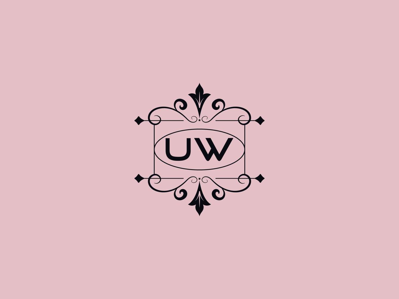 kreatives uw-logo-symbol, stilvolles uw-luxus-letter-logo vektor