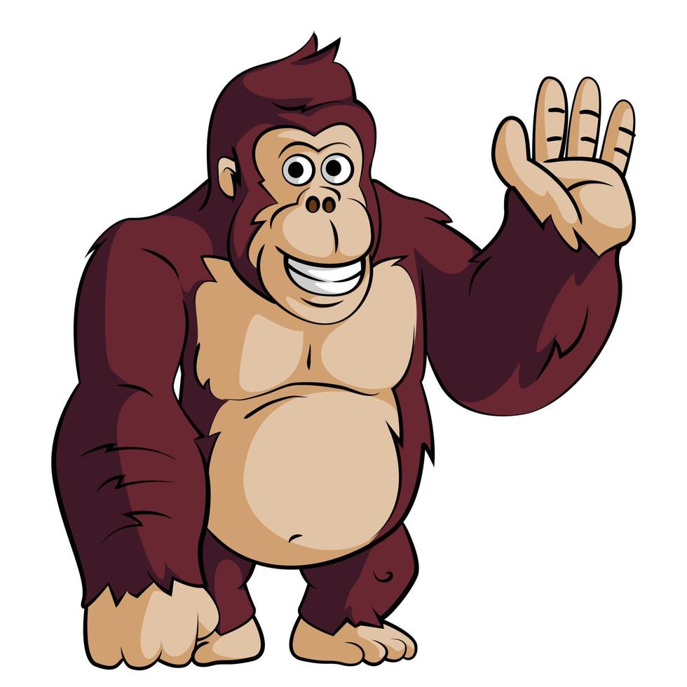 Cartoon-Gorilla-Illustration vektor