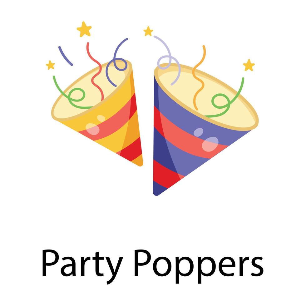 trendige Party-Poppers vektor