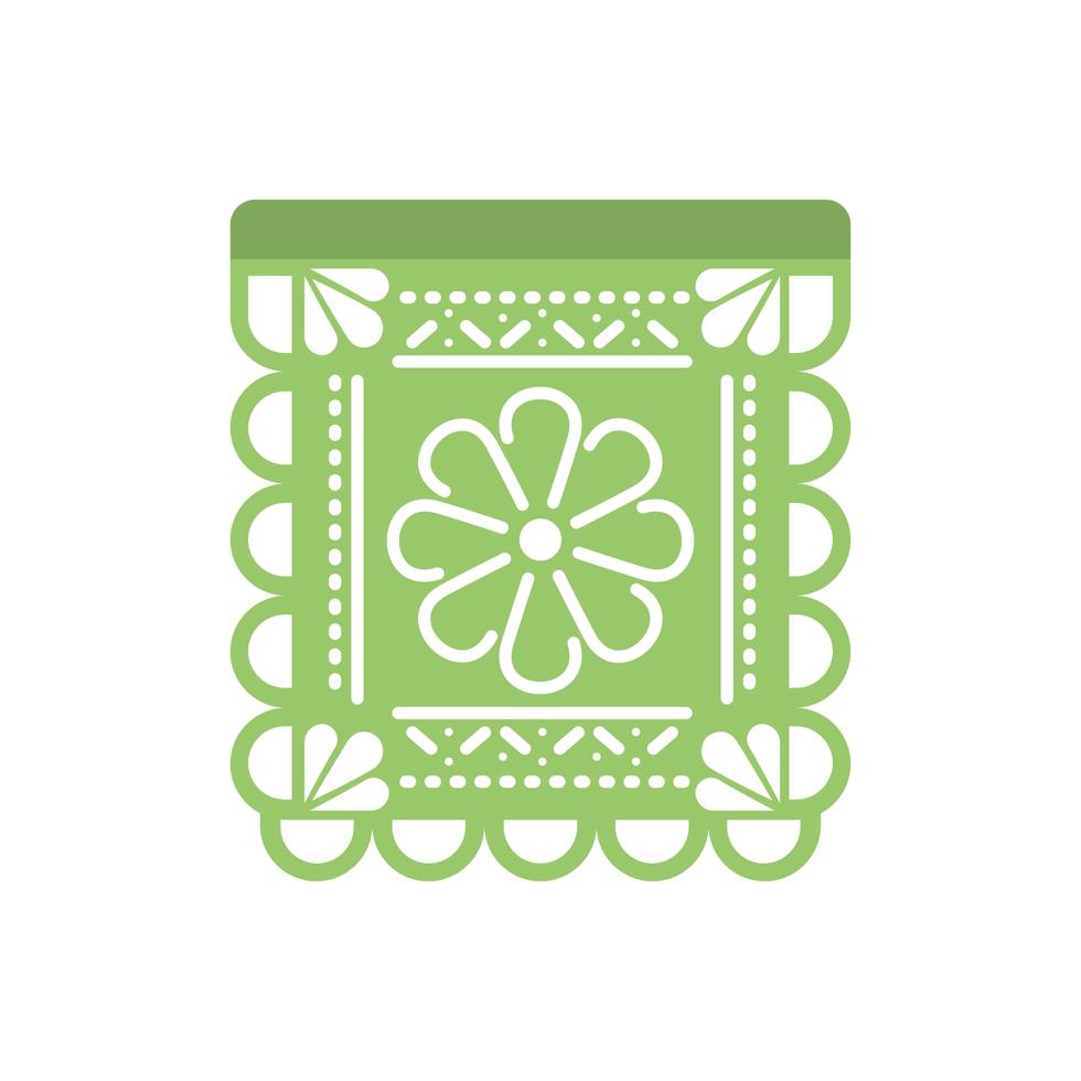 krans av grön färg med blomma på vit bakgrund vektor