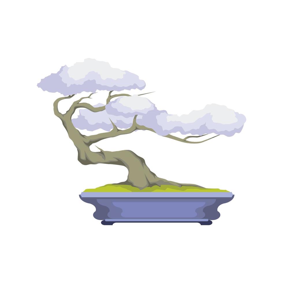 Bonsai-Baum-Logo. Bonsai-Baum-Vektor-Illustration-design vektor