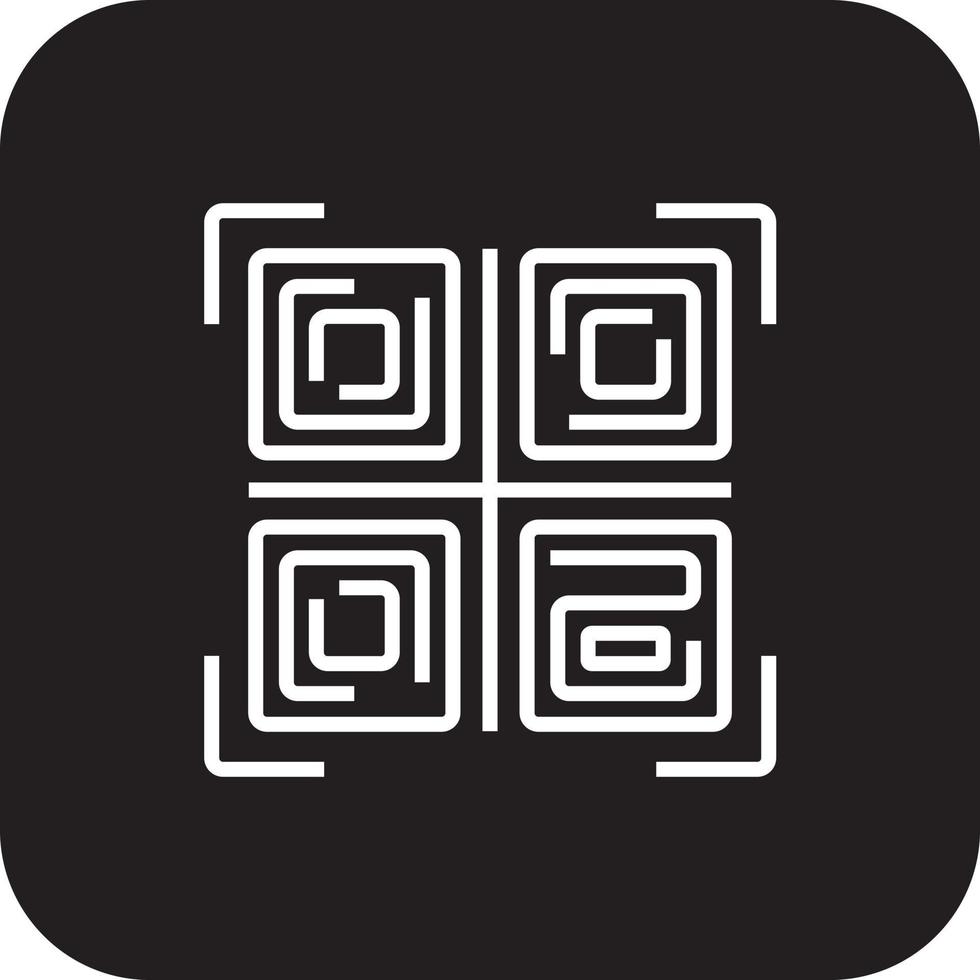 QR-Code-Fintech-Startsymbole mit schwarz gefülltem Linienstil vektor